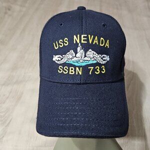 USS NEVADA SSBN 733 Hat US Navy Ohio Class Submarine Blue One Size Stretch
